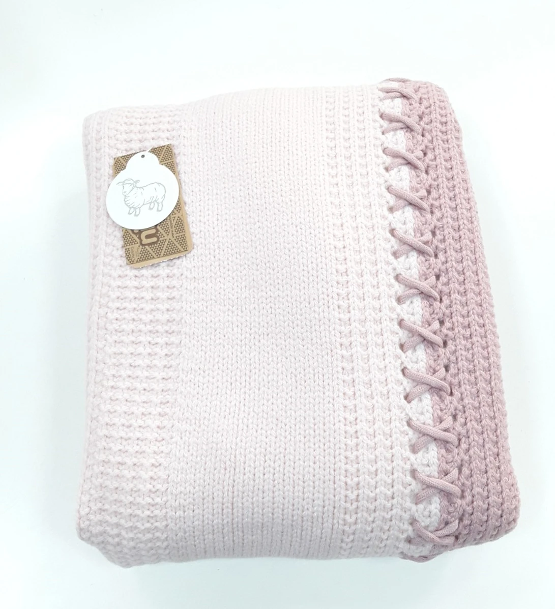  Pleteno futrovani prekrivač pink 6539 - prekrivač za bebe, zimski prekrivač